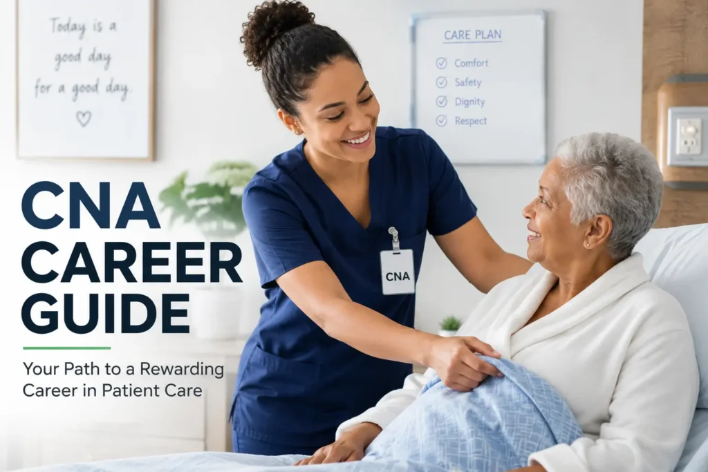 Certified nursing assistant helping an elderly patient with bedside care